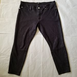 7FAM The Seamed Faux Leather Skinny Ankle Pants 32 Seven for All Mankind